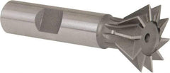 Whitney Tool Co. - 1" Diam x 7/16" Width of Cut, 60° Included Angle, High Speed Steel Dovetail Cutter - 1/2" Shank Diam, 2-1/2" Overall Length, Weldon Flat, Uncoated - A1 Tooling