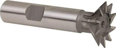 Whitney Tool Co. - 1" Diam x 1/4" Width of Cut, 45° Included Angle, Cobalt Dovetail Cutter - 1/2" Shank Diam, 2-1/2" Shank Length, 2-1/2" Overall Length, Weldon Flat, Uncoated - A1 Tooling