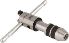 General - #0 to #8 Tap Capacity, T Handle Tap Wrench - 2-3/4" Overall Length, Ratcheting - A1 Tooling