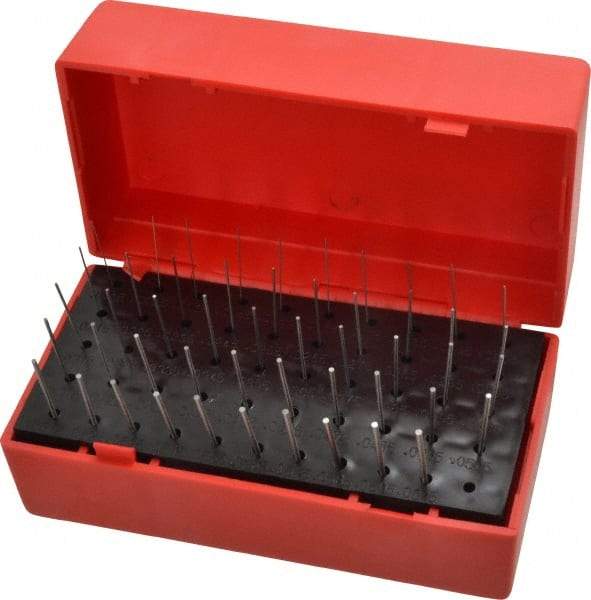 Value Collection - 50 Piece, 0.0115-0.0605 Inch Diameter Plug and Pin Gage Set - Plus 0.0002 Inch Tolerance, Class ZZ - A1 Tooling