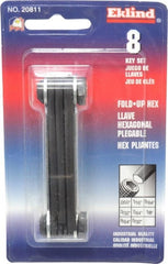 Eklind - 8 Piece Fold-Up Hex Key Set - Exact Industrial Supply