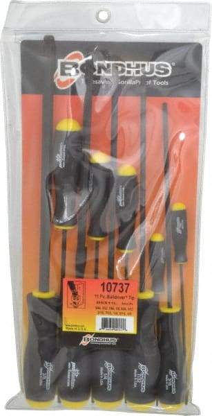 Bondhus - 11 Piece, 5/64 to 3/8" Ball End Hex Driver Set - Comes in Vinyl Pouch - A1 Tooling