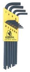 Bondhus - 10 Piece L-Key Ball End Hex Key Set - Hex Range 1/16 to 1/4" - A1 Tooling