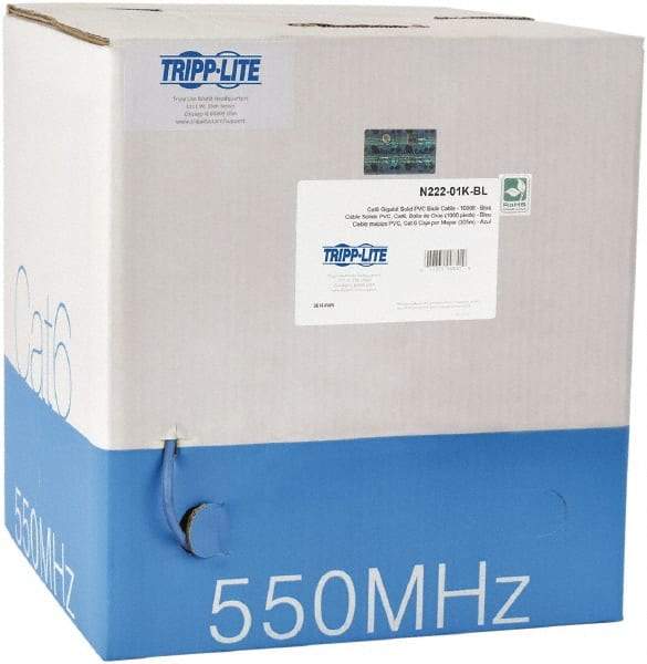 Tripp-Lite - Cat6, 24 AWG, 8 Wires, 550 MHz, Unshielded Network & Ethernet Cable - Blue, PVC, 1,000' OAL - A1 Tooling