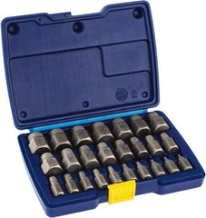 Irwin Hanson - 25 Piece Spiral Flute Screw Extractor Set - Screw Range 1/8 to 7/8" - A1 Tooling