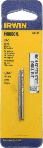 Irwin - 2 Piece Spiral Flute Screw Extractor & Drill Set - Screw Range 3/32 to 5/32" - A1 Tooling