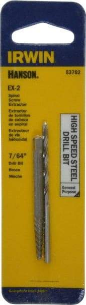 Irwin - 2 Piece Spiral Flute Screw Extractor & Drill Set - Screw Range 5/32 to 7/32" - A1 Tooling