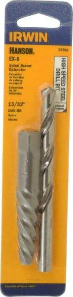 Irwin - 2 Piece Spiral Flute Screw Extractor & Drill Set - Screw Range 5/8 to 7/8" - A1 Tooling