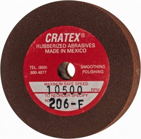 Cratex - 2" Diam x 1/4" Hole x 3/8" Thick, Surface Grinding Wheel - Silicon Carbide, Fine Grade, 10,500 Max RPM, Rubber Bond, No Recess - A1 Tooling