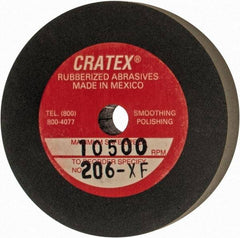 Cratex - 2" Diam x 1/4" Hole x 3/8" Thick, Surface Grinding Wheel - Silicon Carbide, Extra Fine Grade, 10,500 Max RPM, Rubber Bond, No Recess - A1 Tooling