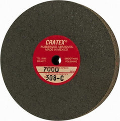 Cratex - 3" Diam x 1/4" Hole x 1/2" Thick, Surface Grinding Wheel - Silicon Carbide, Coarse Grade, 7,000 Max RPM, Rubber Bond, No Recess - A1 Tooling