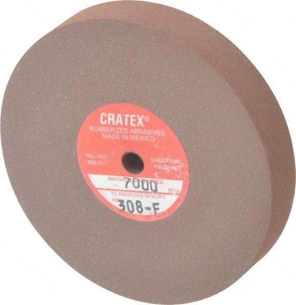 Cratex - 3" Diam x 1/4" Hole x 1/2" Thick, Surface Grinding Wheel - Silicon Carbide, Fine Grade, 7,000 Max RPM, Rubber Bond, No Recess - A1 Tooling