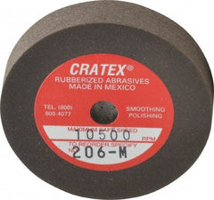 Cratex - 2" Diam x 1/4" Hole x 3/8" Thick, Surface Grinding Wheel - Silicon Carbide, Medium Grade, 10,500 Max RPM, Rubber Bond, No Recess - A1 Tooling