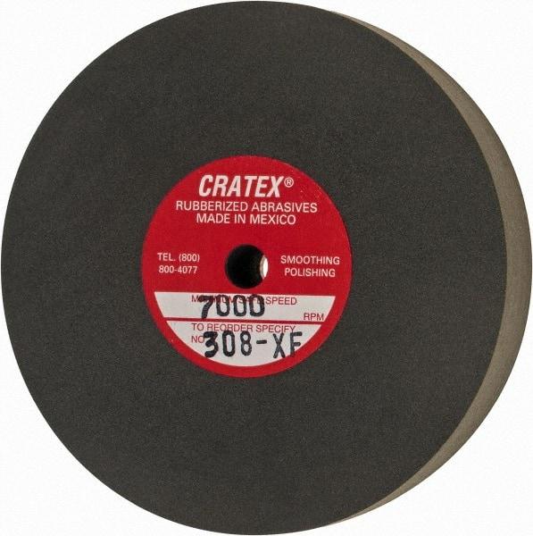 Cratex - 3" Diam x 1/4" Hole x 1/2" Thick, Surface Grinding Wheel - Silicon Carbide, Extra Fine Grade, 7,000 Max RPM, Rubber Bond, No Recess - A1 Tooling