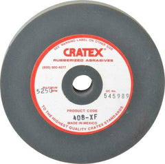 Cratex - 4" Diam x 1/2" Hole x 1/2" Thick, Surface Grinding Wheel - Silicon Carbide, Extra Fine Grade, 5,250 Max RPM, Rubber Bond, No Recess - A1 Tooling