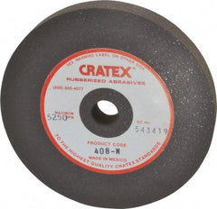 Cratex - 4" Diam x 1/2" Hole x 1/2" Thick, Surface Grinding Wheel - Silicon Carbide, Medium Grade, 5,250 Max RPM, Rubber Bond, No Recess - A1 Tooling