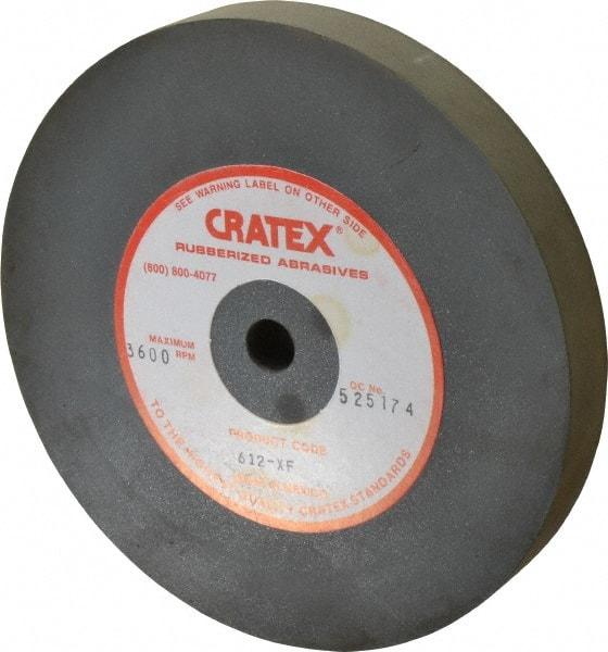 Cratex - 6" Diam x 1/2" Hole x 3/4" Thick, Surface Grinding Wheel - Silicon Carbide, Extra Fine Grade, 3,600 Max RPM, Rubber Bond, No Recess - A1 Tooling