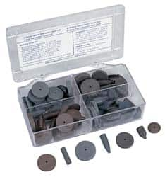 Cratex - 76 Piece Rubber Abrasive Point Set - Includes 8 Tapered Edge Wheels, 24 Straight Wheels, 16 Cylinder Points, 24 Bullet Points, 2 Wheel Mandrels & 2 Point Mandrels - A1 Tooling