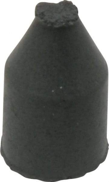 Cratex - 3/8" Max Diam x 5/8" Long, Cone, Rubberized Point - Coarse Grade, Silicon Carbide, 1/16" Arbor Hole, Unmounted - A1 Tooling