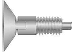 Vlier - 3/8-16, 3/4" Thread Length, 0.185" Max Plunger Diam, 1 Lb Init to 8 Lb Final End Force, Locking Knob Handle Plunger - Countersunk Knob, 1.26" Body Length, 0.22" Plunger Projection - A1 Tooling