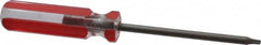 Made in USA - T10 Torx Driver - 3-1/4" Blade Length, 6-1/2" OAL, Standard Handle - A1 Tooling