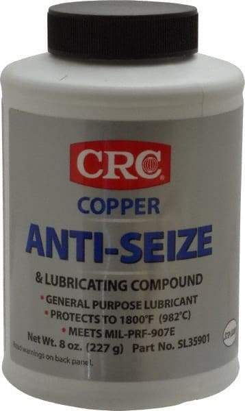 CRC - 8 oz Bottle General Purpose Anti-Seize Lubricant - Copper, -95 to 1,800°F, Bronze, Water Resistant - A1 Tooling