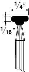 Grier Abrasives - 1/4 x 1/16" Head Diam x Thickness, B64, Wheel Radius Edge, Aluminum Oxide Mounted Point - A1 Tooling