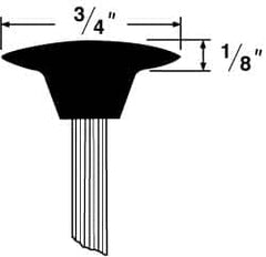 Grier Abrasives - 3/4 x 1/8" Head Diam x Thickness, B70, Mushroom, Aluminum Oxide Mounted Point - A1 Tooling