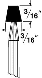 Grier Abrasives - 3/16 x 3/16" Head Diam x Thickness, B93, Flat Cone, Aluminum Oxide Mounted Point - A1 Tooling