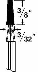 Grier Abrasives - 1/8 x 3/8" Head Diam x Thickness, B97, Flat Cone, Aluminum Oxide Mounted Point - A1 Tooling