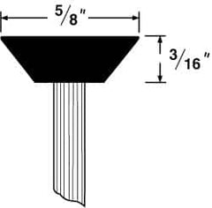 Grier Abrasives - 5/8 x 3/16" Head Diam x Thickness, B103, Inverted Cone Flat End, Aluminum Oxide Mounted Point - A1 Tooling