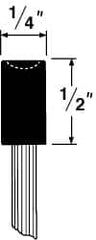 Grier Abrasives - 1/4 x 1/2" Head Diam x Thickness, B135, Cylinder Cup, Aluminum Oxide Mounted Point - Exact Industrial Supply