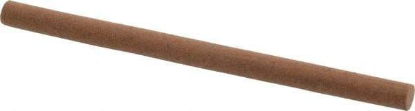 Made in USA - 4" Long x 1/4" Diam x 1/4" Thick, Aluminum Oxide Sharpening Stone - Round, Medium Grade - A1 Tooling