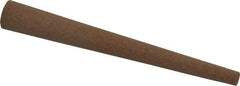 Made in USA - 4" Long x 1/2" Diam x 1/2" Thick, Aluminum Oxide Sharpening Stone - Round Tapered, Medium Grade - A1 Tooling