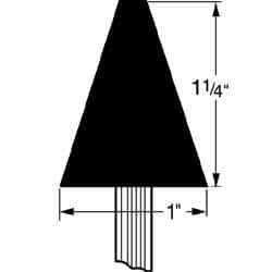 Grier Abrasives - 1 x 1-1/4" Head Diam x Thickness, A2, Cone, Aluminum Oxide Mounted Point - A1 Tooling