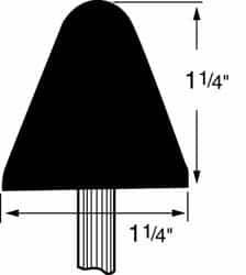 Grier Abrasives - 1-1/4 x 1-1/4" Head Diam x Thickness, A4, Tree, Aluminum Oxide Mounted Point - A1 Tooling