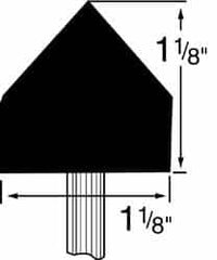 Grier Abrasives - 1-1/8 x 1-1/8" Head Diam x Thickness, A13, Pointed Cylinder, Aluminum Oxide Mounted Point - A1 Tooling