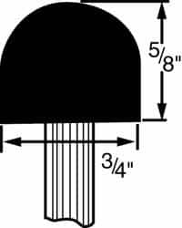 Grier Abrasives - 3/4 x 5/8" Head Diam x Thickness, A22, Ball Nose, Aluminum Oxide Mounted Point - A1 Tooling