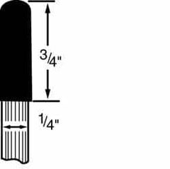 Grier Abrasives - 1/4 x 3/4" Head Diam x Thickness, A24, Ball Nose, Aluminum Oxide Mounted Point - A1 Tooling