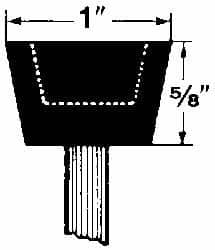 Grier Abrasives - 1 x 5/8" Head Diam x Thickness, A32, Inverted Cone Cupped End, Aluminum Oxide Mounted Point - A1 Tooling