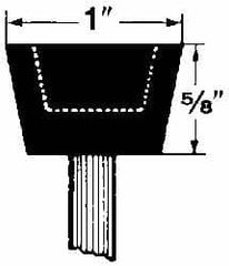 Grier Abrasives - 1 x 5/8" Head Diam x Thickness, A32, Inverted Cone Cupped End, Aluminum Oxide Mounted Point - A1 Tooling