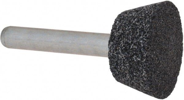 Grier Abrasives - 1 x 1/2" Head Diam x Thickness, A33, Inverted Cone Flat End, Aluminum Oxide Mounted Point - A1 Tooling