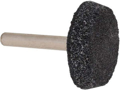 Grier Abrasives - 1-1/2" Head Diam x 3/8" Thickness, A34, Flat Cone End, Aluminum Oxide Mounted Point - Blue, Medium Grade, 60 Grit, 25,470 RPM - A1 Tooling