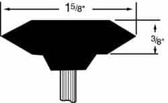 Grier Abrasives - 1-5/8 x 3/8" Head Diam x Thickness, A36, Wheel Tapered Edge, Aluminum Oxide Mounted Point - A1 Tooling