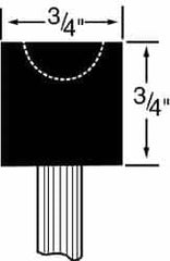 Grier Abrasives - 3/4 x 3/4" Head Diam x Thickness, A39, Cylinder Cup, Aluminum Oxide Mounted Point - A1 Tooling