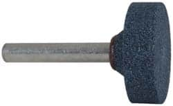 Grier Abrasives - 1-1/4 x 3/8" Head Diam x Thickness, W226, Cylinder, Aluminum Oxide Mounted Point - A1 Tooling