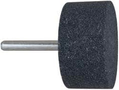 Grier Abrasives - 2 x 1" Head Diam x Thickness, W242, Cylinder, Aluminum Oxide Mounted Point - A1 Tooling