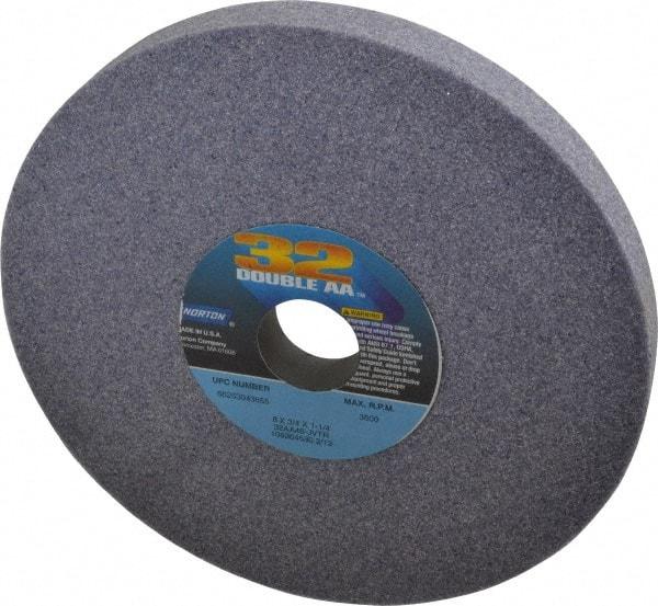 Norton - 8" Diam x 1-1/4" Hole x 3/4" Thick, J Hardness, 46 Grit Surface Grinding Wheel - Aluminum Oxide, Type 1, Coarse Grade, 3,600 Max RPM, Vitrified Bond, No Recess - A1 Tooling