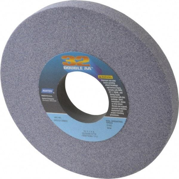 Norton - 10" Diam x 3" Hole x 1" Thick, I Hardness, 46 Grit Surface Grinding Wheel - Aluminum Oxide, Type 1, Coarse Grade, 2,485 Max RPM, Vitrified Bond, No Recess - A1 Tooling