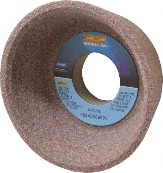 Norton - 4" Diam, 1-1/4" Hole Size, 1-1/2" Overall Thickness, 60 Grit, Type 11 Tool & Cutter Grinding Wheel - Medium Grade, Aluminum Oxide, K Hardness, Vitrified Bond, 5,730 RPM - A1 Tooling